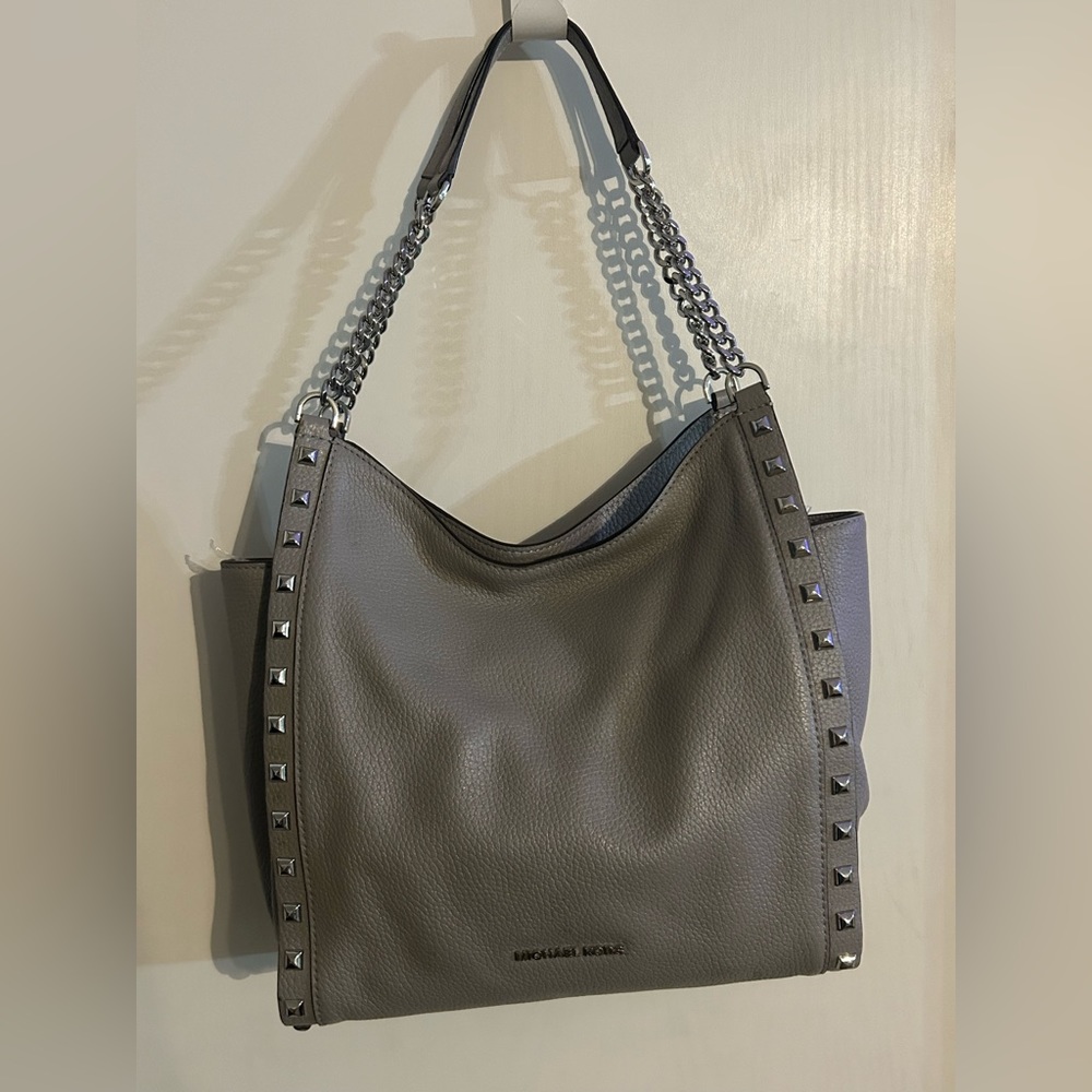 Michael Kors Gray Leather Studded Purse